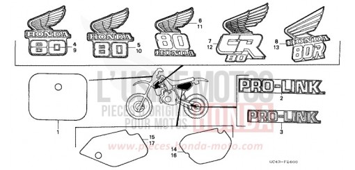MARQUE/RAYURE CR80R2G de 1986